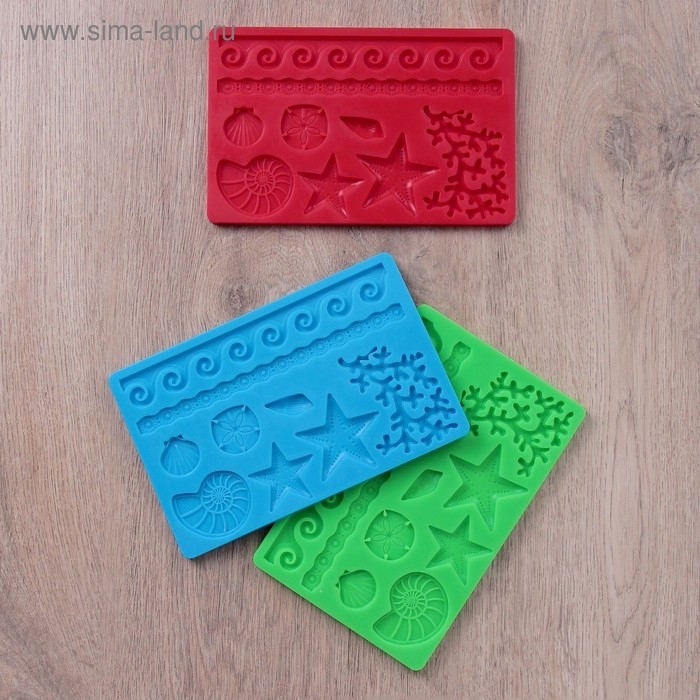 Молд Доляна «Морской узор», силикон, 19×12 см, цвет МИКС Молд Доляна «Морской узор», силикон, 19×12 см, цвет МИКС