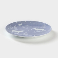 Тарелка фарфоровая &laquo;Зимний лес&raquo;, d=20 см, цвет синий