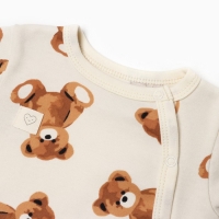 Боди с длинным рукавом Крошка Я "Медвежата", рост 74-80, бежевый