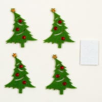 Новый год! Набор фетровых деталей для декора «Ели» набор 4 шт., размер 1 шт. — 6 × 2 см, двусторонний скотч Новый год! Набор фетровых деталей для декора «Ели» набор 4 шт., размер 1 шт. — 6 × 2 см, двусторонний скотч