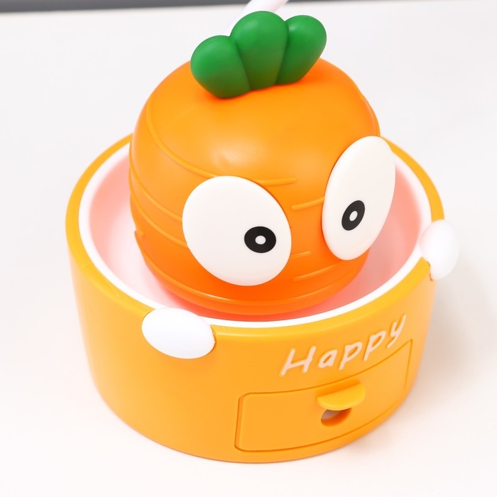 Светильник сенсорный с точилкой Светильник сенсорный с точилкой "Морковка" LED, от USB/АКБ 6 Вт оранжевый-желтый 8х6х25 см RISALUX