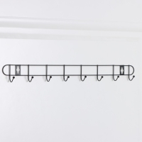 Вешалка настенная Доляна &laquo;Лайт&raquo;, 8 крючков, 43&times;5&times;3 см, чёрная