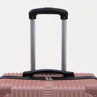 Чемодан большой 85 л (L), отдел на молнии, кодовый замок, цвет розовый