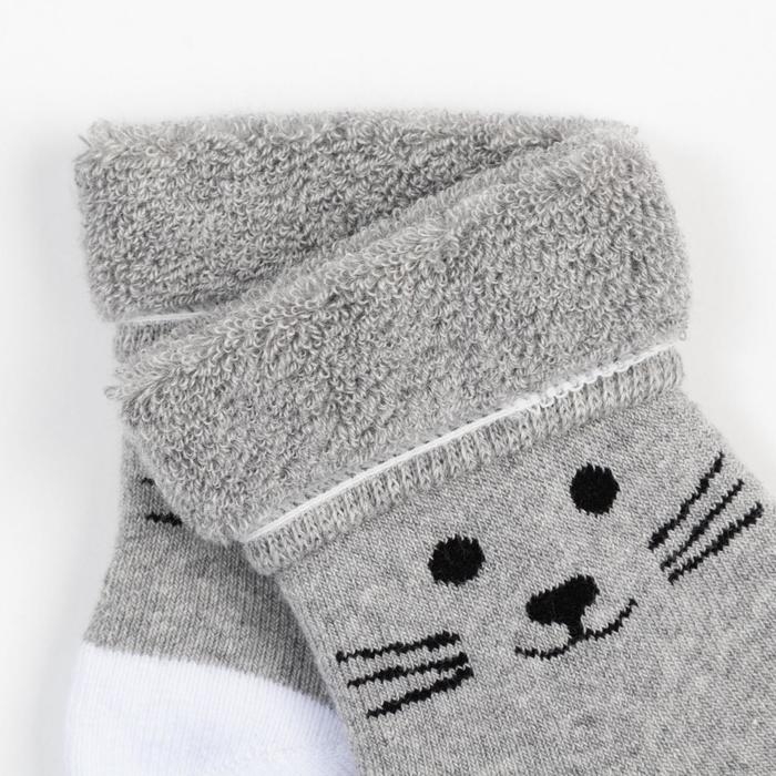 Носки детские махровые, цвет серый, размер 16-18 Носки детские махровые, цвет серый, размер 16-18