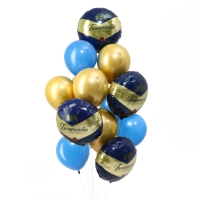 Набор воздушных шаров «Богатства и здоровья», сине-золотой, фольга, латекс, 14 шт. Набор воздушных шаров «Богатства и здоровья», сине-золотой, фольга, латекс, 14 шт.