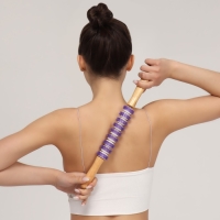 Массажёр &laquo;Скалка&raquo;, универсальный, 37,5 &times; 4 см, 9 колёс с шипами, цвет МИКС