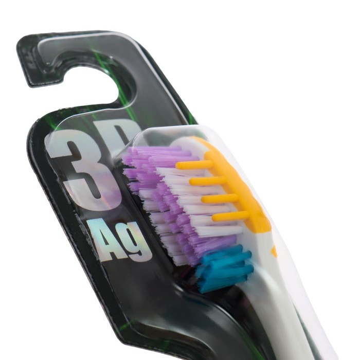 Зубная щетка мод 3Д Ag+ Антибактериальная, нано-серебро, щетка для языка, трехкомпонентная р Зубная щетка мод 3Д Ag+ Антибактериальная, нано-серебро, щетка для языка, трехкомпонентная р