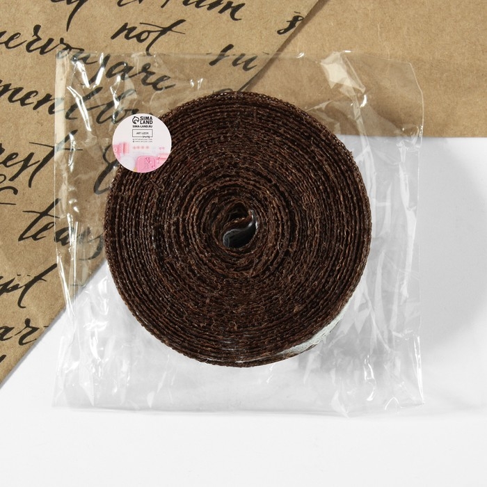 Лента из джута &laquo;Кружево&raquo;, 20 мм, 4,5 &plusmn; 0,5 м, цвет коричневый
