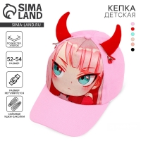 Кепка детская для девочки &laquo;Чертенок&raquo; аниме с заколками, р-р 52-54 5-7 лет
