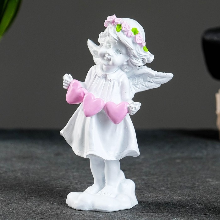 Фигура Фигура "Ангел с тремя сердцами" 4,5х5,8х12см