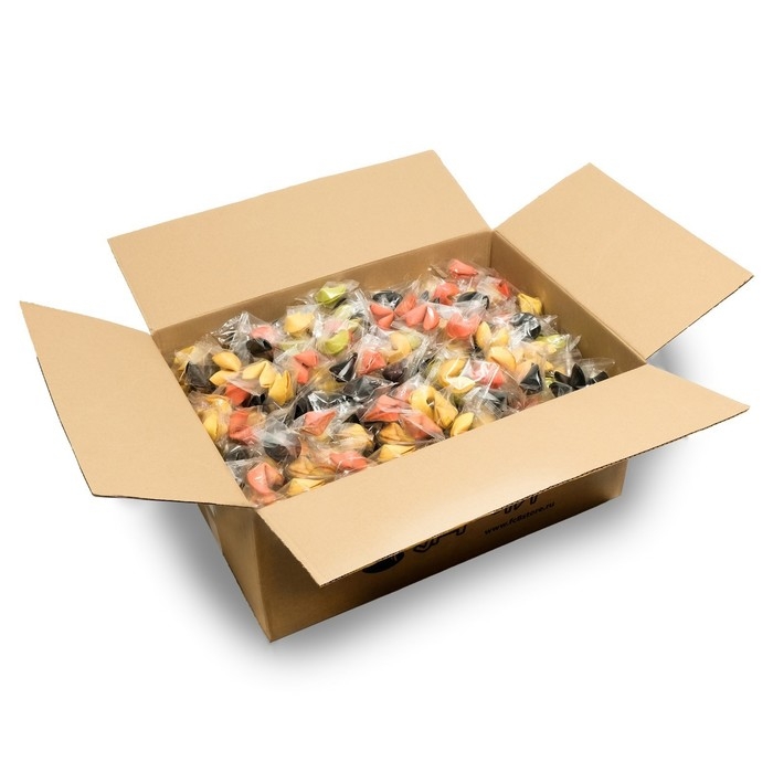 Печенье с предсказанием удачи (песочное), цветной микс, 500 шт Печенье с предсказанием удачи (песочное), цветной микс, 500 шт