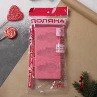 Форма для мороженого новогодняя Доляна «Снеговик», силикон, 18×9×2 см, 3 ячейки, с палочками, цвет красный Форма для мороженого новогодняя Доляна «Снеговик», силикон, 18×9×2 см, 3 ячейки, с палочками, цвет красный