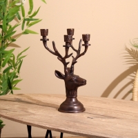 Подсвечник на 4 свечи "Олень" алюминий 16х12х32 см