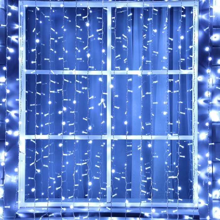 Гирлянда «Занавес» 2 × 3 м, IP65, УМС, белая нить, 760 LED, свечение белое, 220 В Гирлянда «Занавес» 2 × 3 м, IP65, УМС, белая нить, 760 LED, свечение белое, 220 В