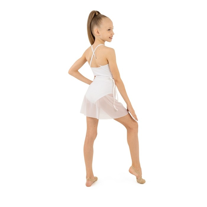 Юбка с запахом для гимнастики и танцев Grace Dance, р. 30-32, цвет белый
