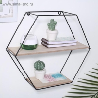 Полка 2-х ярусная Доляна &laquo;Лофт&raquo;, 37&times;11,5&times;32,5 см, цвет чёрный