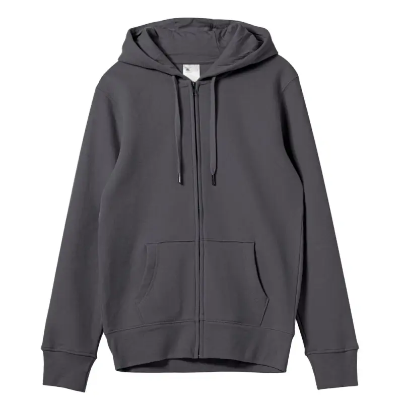 Толстовка на молнии с капюшоном унисекс King, темно-серая, размер XS
