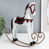 Сувенир дерево "Лошадка-качалка" белая с красным 22х5х23 см Сувенир дерево "Лошадка-качалка" белая с красным 22х5х23 см