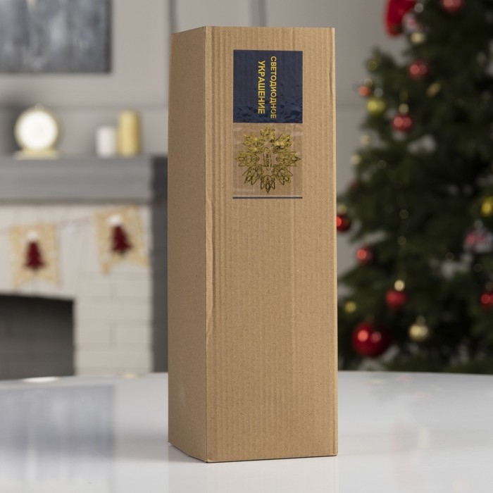 Светодиодная фигура &laquo;Серебристая ёлка&raquo; 10 &times; 26 &times; 10 см, стекло, батарейки АААх3 (не в комплекте), свечение тёплое белое