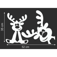 Наклейка декоративная для окон "Два оленя" 35х52 см