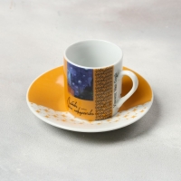 Набор из керамики &laquo;Любовь - это искусство&raquo;: кружка 70 мл, блюдце &Oslash; 11 см, цвет белый