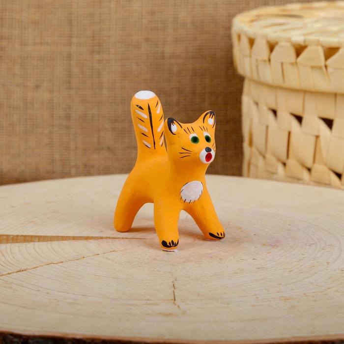 Сувенир &laquo;Котик&raquo;, рыжий, 3,5&times;4&times;5,5 см, каргопольская игрушка, микс