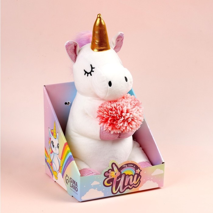 Мягкая игрушка &laquo;Единорожка&raquo; с цветами