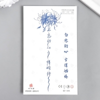 Татуировка на тело синяя "Цветок и иероглифы" 18х11 см Татуировка на тело синяя "Цветок и иероглифы" 18х11 см