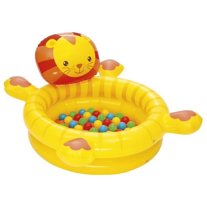 Бассейн надувной &laquo;Лев&raquo;, 111 x 98 x 61,5 см, с мячами, 52261 Bestway