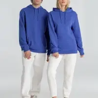 Толстовка с капюшоном унисекс Hoodie, ярко-синий меланж, размер M