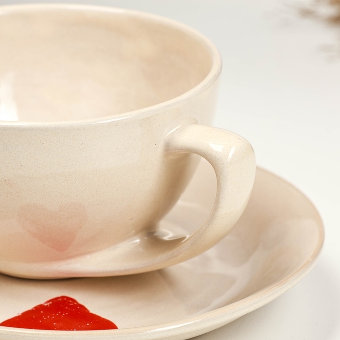 Чайная пара Чайная пара "Элегант" 0,25л / 11х6,5см + блюдце 15см, валентинка