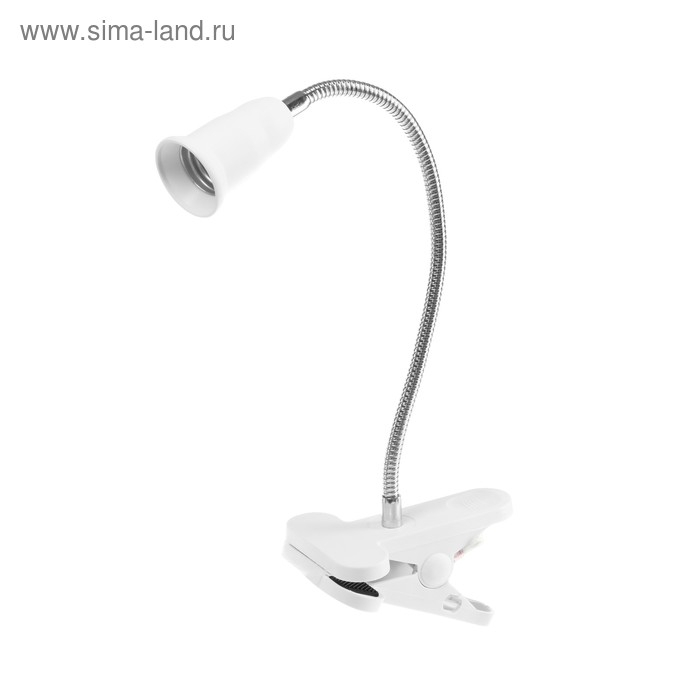 Светильник на прищепке Ecola base, Е27, 220В, 300 мм, выключатель, гибкий, белый Светильник на прищепке Ecola base, Е27, 220В, 300 мм, выключатель, гибкий, белый
