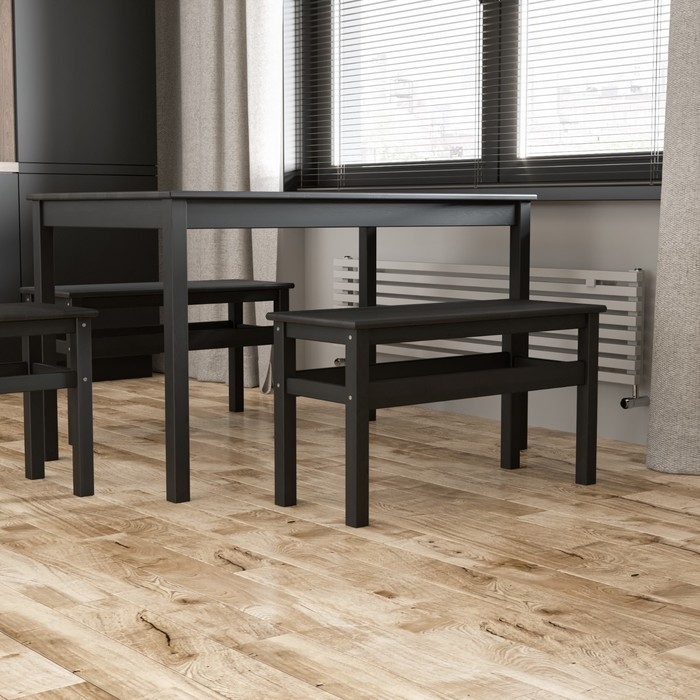 Банкетка,450х330х800,Чёрная/Массив берёзы