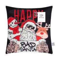 Подушка-плед Этель Bad Santa, подушка 40*40&plusmn;3 см, плед 100*150 см 100%п/э, 280 г/м2