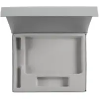 Коробка Doc под блокнот, аккумулятор и ручку, серебристая Коробка Doc под блокнот, аккумулятор и ручку, серебристая