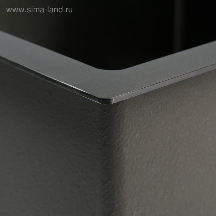 Мойка кухонная GERHANS K35043B, врезная, 500х430х220 мм, с сифоном, цвет графит