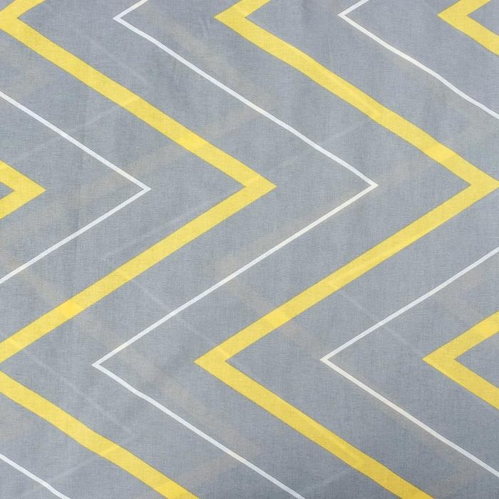 Постельное бельё Этель 1,5 сп &laquo;Жёлто-серые зигзаги&raquo; 143х215см, 150х214см, 70х70см-2 шт