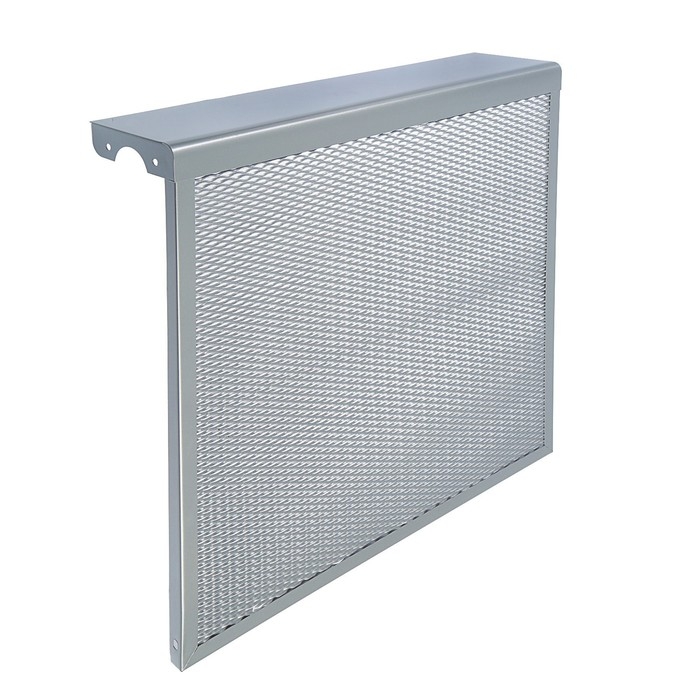 Экран на чугунный радиатор ZEIN, 590х610х150 мм, 6 секций, металлический, цвет металлик Экран на чугунный радиатор ZEIN, 590х610х150 мм, 6 секций, металлический, цвет металлик