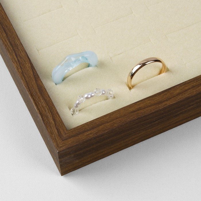 Подставка под кольца &laquo;Эко&raquo; 100 мест, 35,1&times;24,1&times;2,7 см, цвет бежевый в дереве