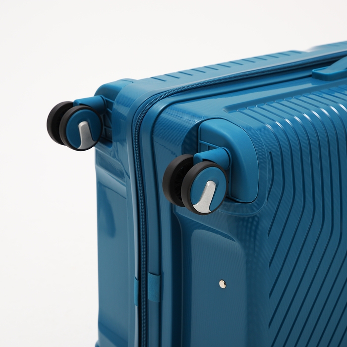 Чемодан большой 100 л (L), отдел на молнии, кодовый замок, цвет синий