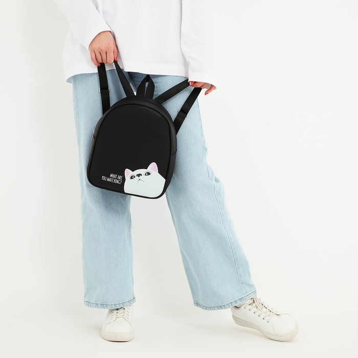 Рюкзак из искусственной кожи &laquo;What are you watching?&raquo; 27х23*10 см