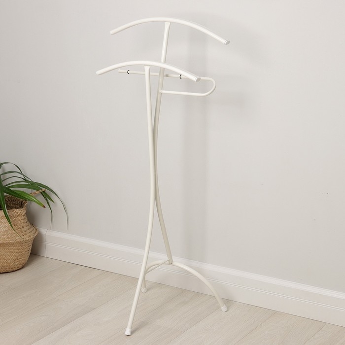 Вешалка костюмная &laquo;Слуга&raquo;, 47&times;36&times;106 см, цвет белый