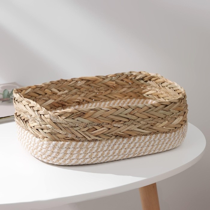 Корзина для хранения плетёная ручной работы Доляна &laquo;Рита&raquo;, 28&times;18&times;9 см, цвет коричневый