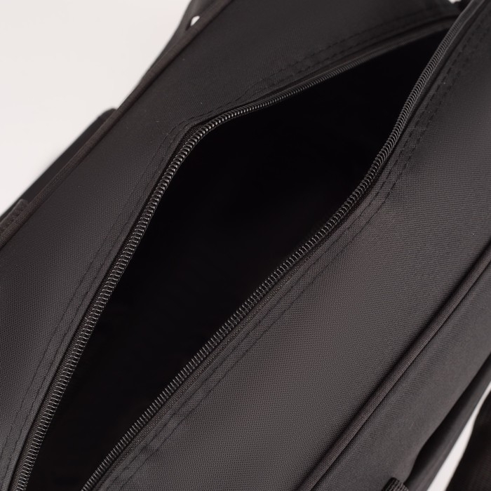 Сумка дорожная на молнии, наружный карман, длинный ремень, цвет чёрный Сумка дорожная на молнии, наружный карман, длинный ремень, цвет чёрный