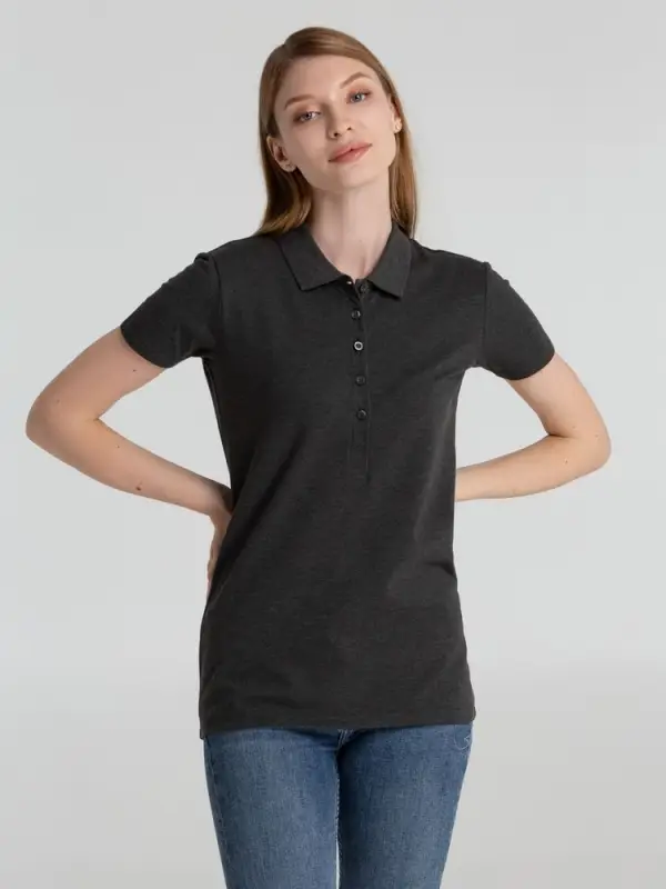 Рубашка поло женская Phoenix Women темно-серый меланж, размер S