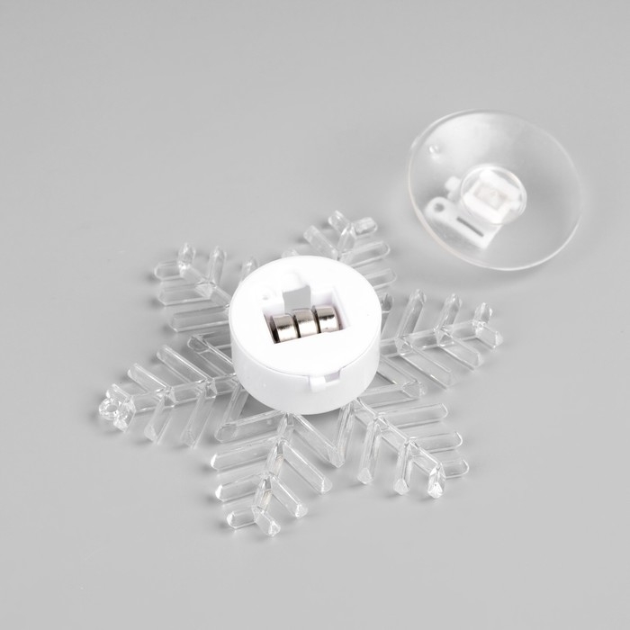 Светодиодная игрушка на липучке &laquo;Снежинка&raquo; 11 см, батарейки LR44х3 (в комплекте), свечение мульти