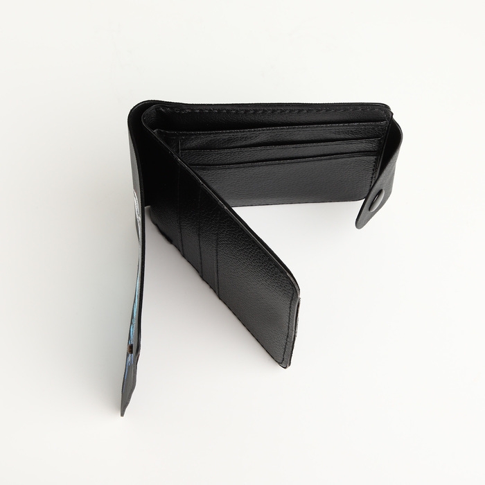 Кошелёк на кнопке, цвет чёрный