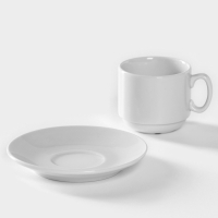 Кофейная пара фарфоровая «Мокко», 100 мл, блюдце d=11,5 см Кофейная пара фарфоровая «Мокко», 100 мл, блюдце d=11,5 см