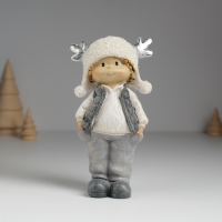 Сувенир полистоун "Малыш/Малышка в мохнатой шапке с оленьими рожками" МИКС 7х4х14 см Сувенир полистоун "Малыш/Малышка в мохнатой шапке с оленьими рожками" МИКС 7х4х14 см