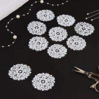 Вязаные элементы &laquo;Узоры&raquo;, d = 5,5 см, 10 шт, цвет белый